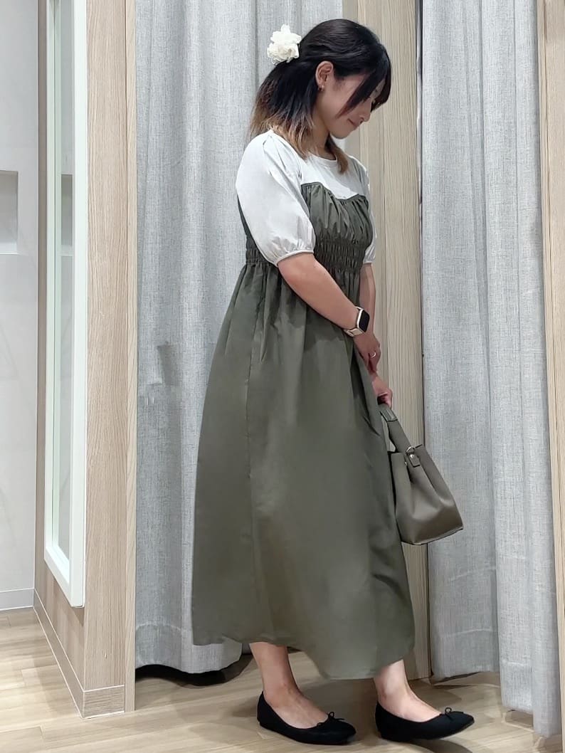 Fumikaさんの「grove｜【洗える/二の腕カバー】一枚で映える！ビスチェドッキングワンピース」を使ったコーディネート