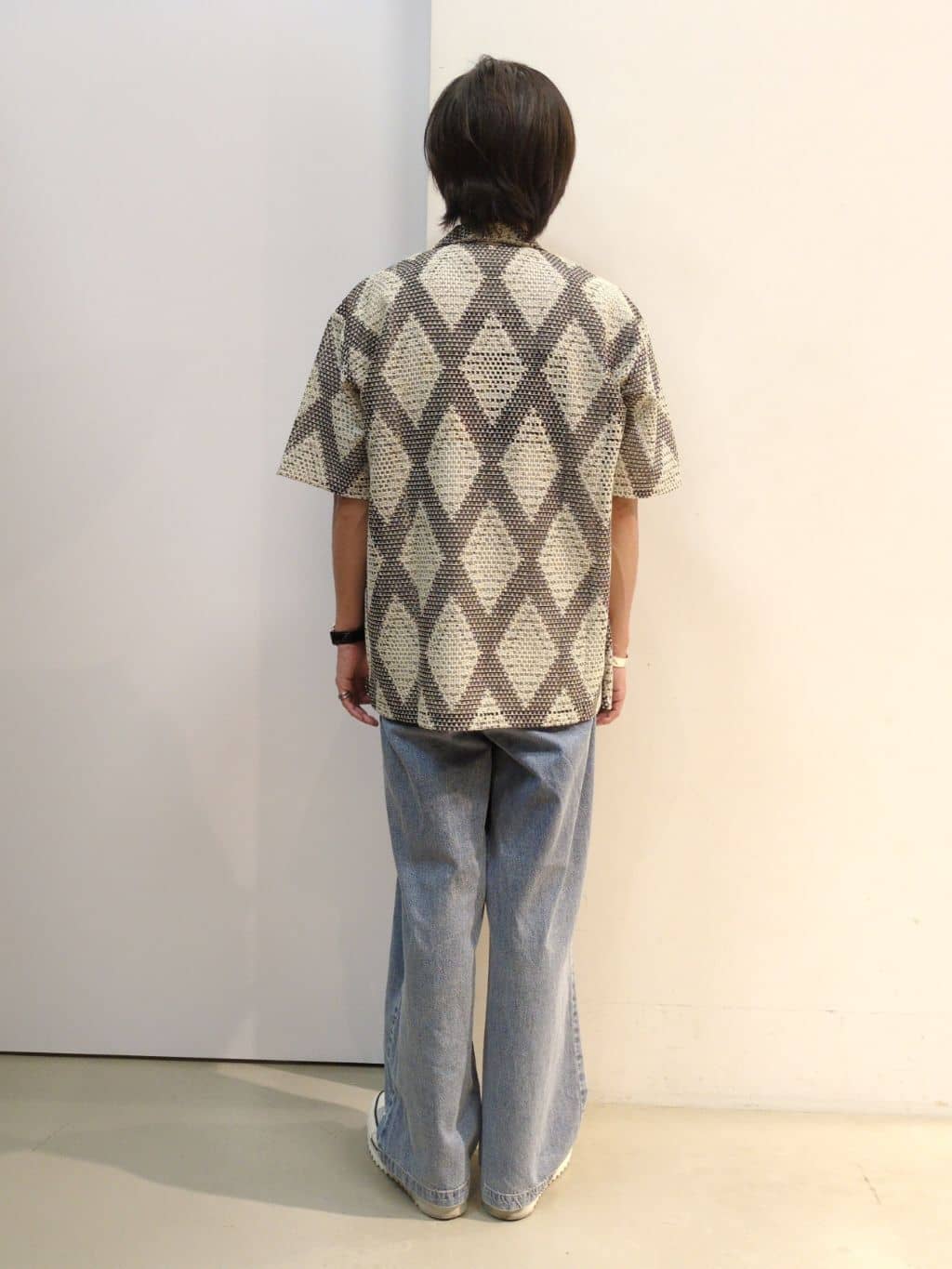 takeさんの「THE SHOP TK｜ダイヤ柄プリント半袖シャツ【洗濯機OK/オーバーサイズ】」を使ったコーディネート