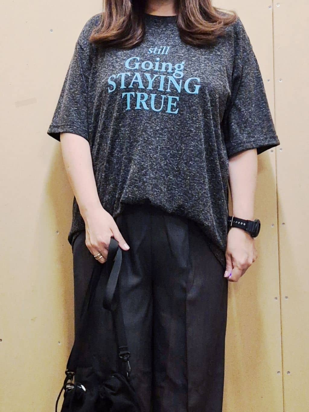 ひさえさんの「THE SHOP TK｜ポリ麻プリント半袖Tシャツ【洗濯機OK】」を使ったコーディネート