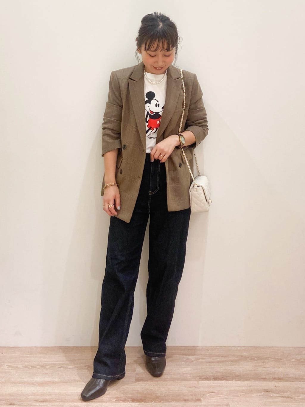 risayanさんの「OPAQUE.CLIP｜【Mickey Mouse】プリントロングTシャツ」を使ったコーディネート
