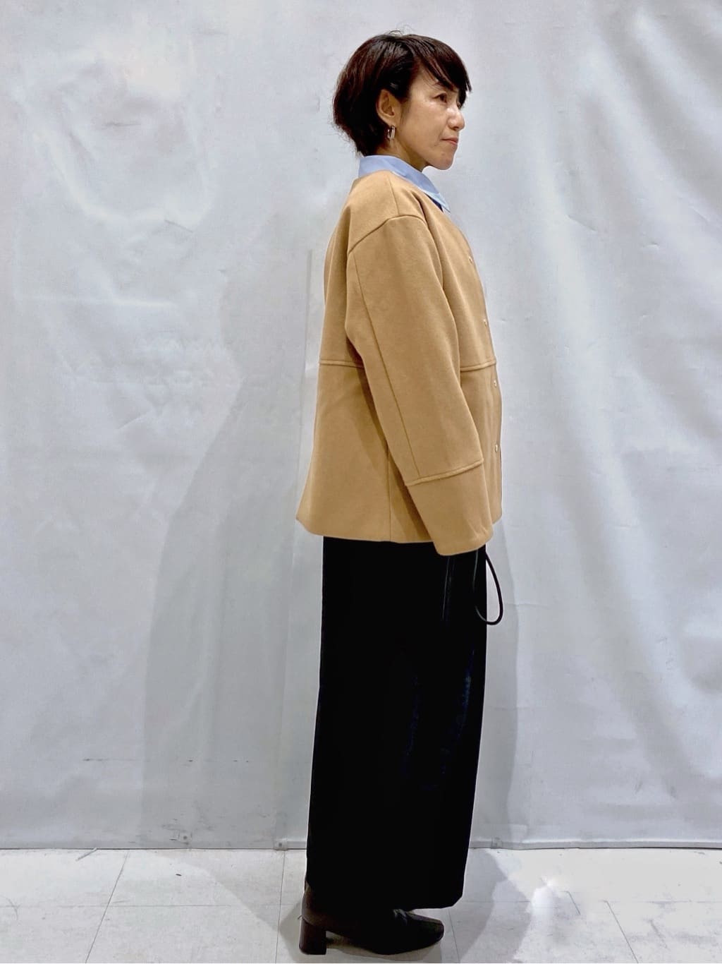 Bonさんの「OPAQUE.CLIP｜ウールライクメルトンノーカラーコート【洗濯機洗い可】」を使ったコーディネート