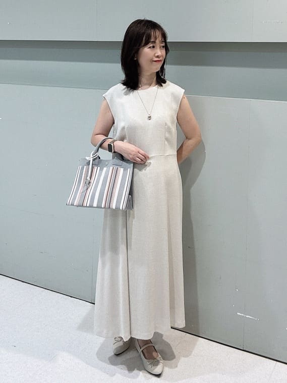 makiさんの「UNTITLED｜【手洗い可】マルチストライプニットバッグ」を使ったコーディネート
