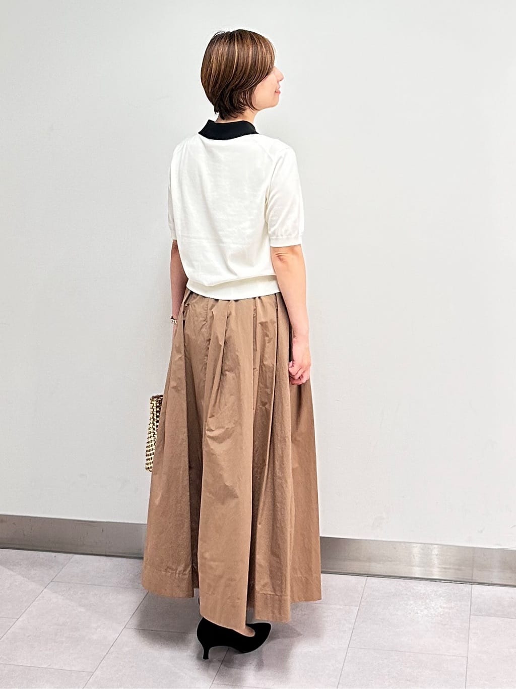 みなこさんの「UNTITLED｜【トレンド/きれいめ】5分袖ポロニット」を使ったコーディネート