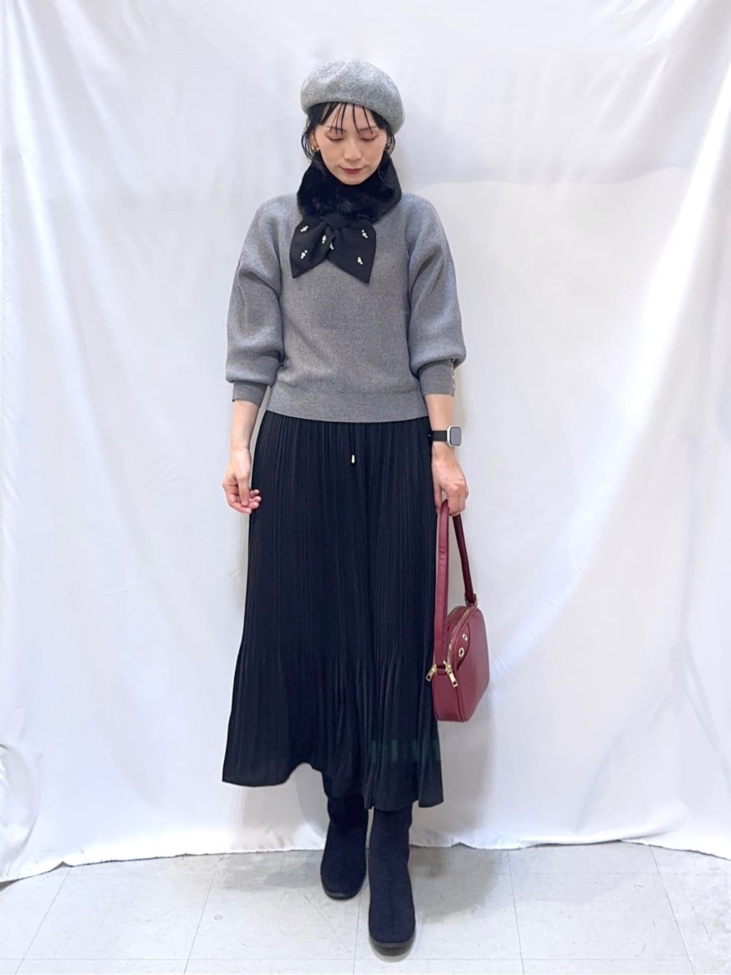 𝐇𝐢𝐫𝐨𝐦𝐢さんの「SHOO･LA･RUE｜起毛ニットブーツ」を使ったコーディネート