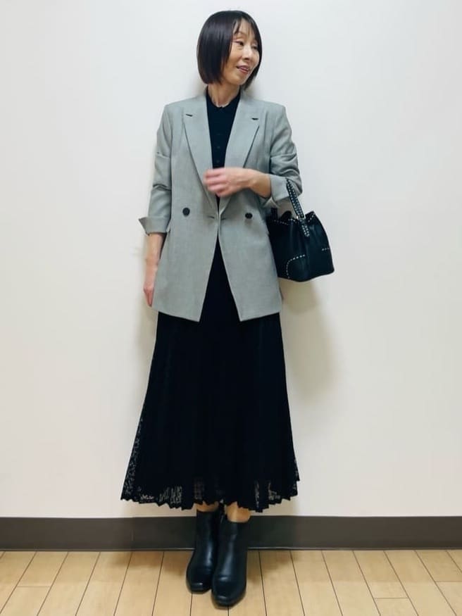 Riiさんの「Reflect｜【透けにくい◎】衿付き七分袖ニット」を使ったコーディネート