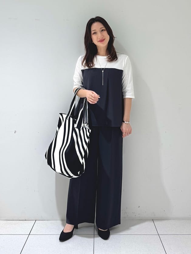 そんさんの「INDIVI｜【軽く羽織れる！】ダブルジャケット」を使ったコーディネート