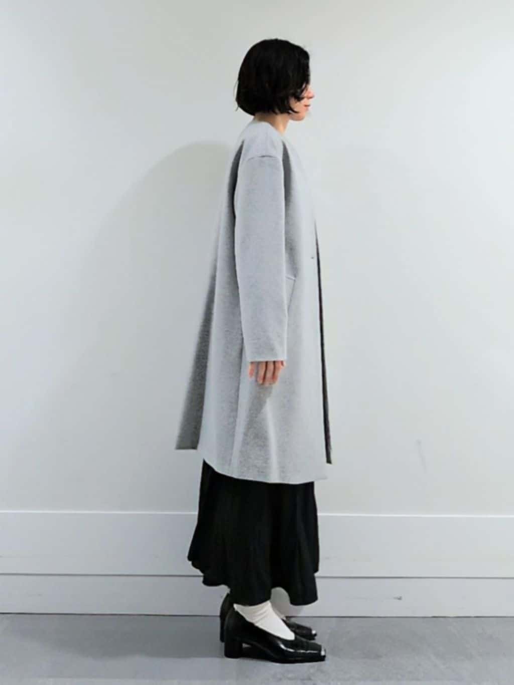 ミズタさんの「UNTITLED｜【きれいめ/洗える】ラメ入りワイドボートネックニット」を使ったコーディネート
