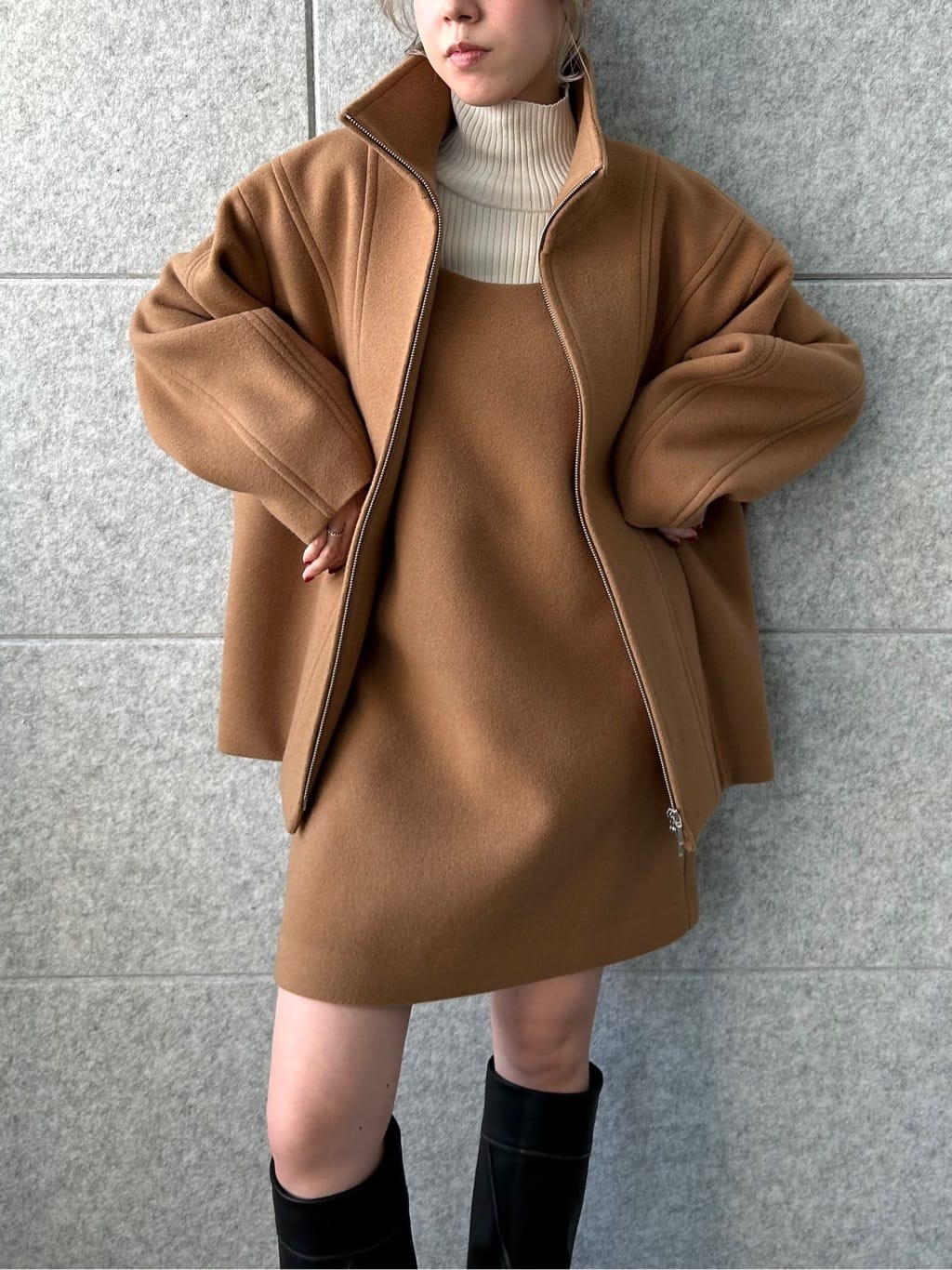 honoka Aさんの「CODE A｜wool volume short coat」を使ったコーディネート
