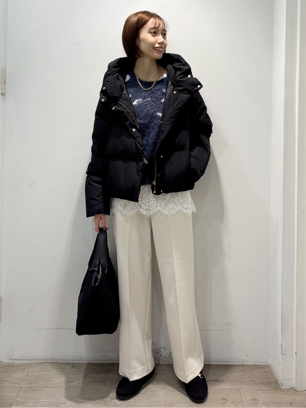 ぶまりんさんの「OPAQUE.CLIP｜アート柄シャギーニット【洗濯機OK】」を使ったコーディネート