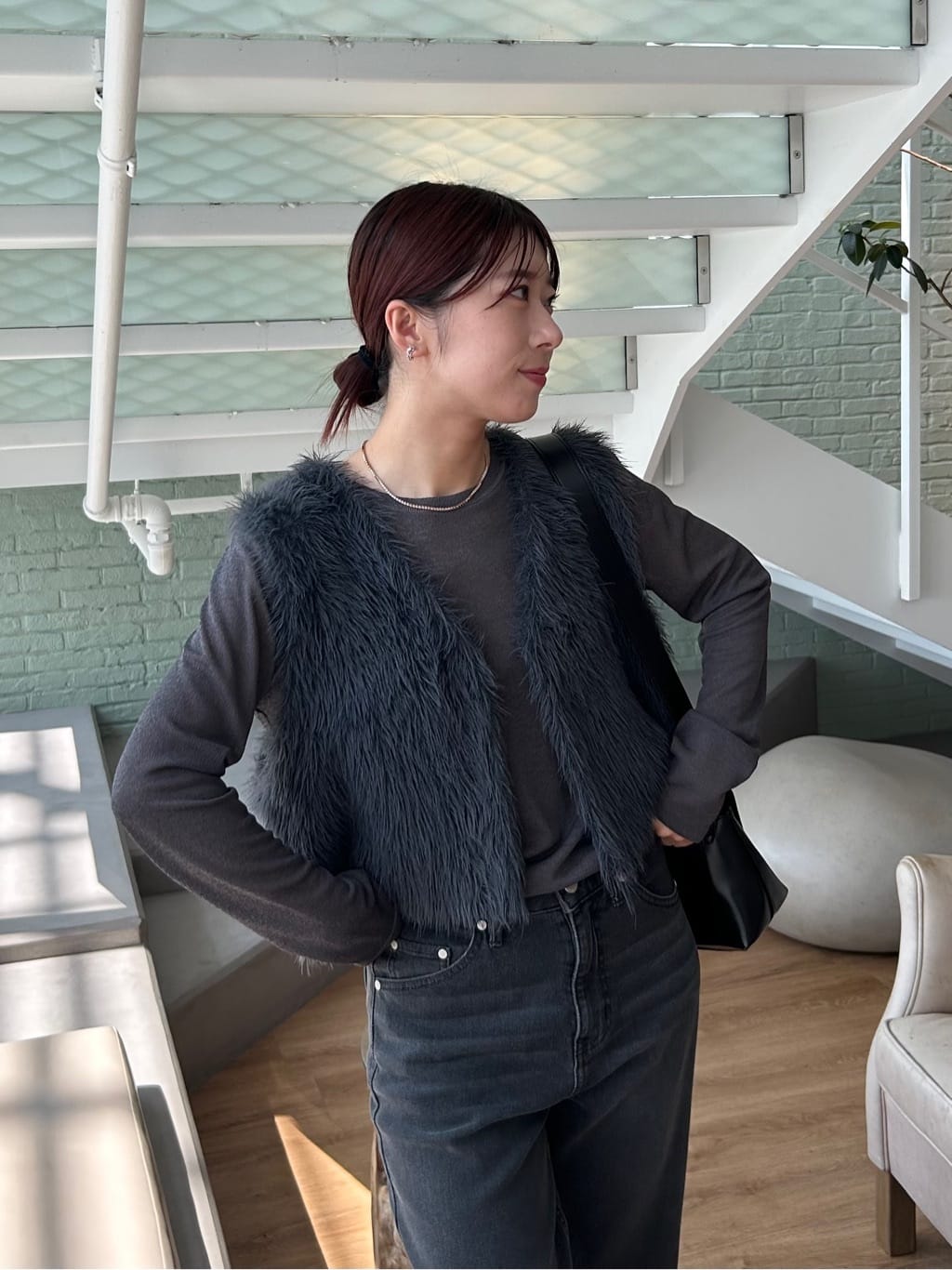 RINAさんの「OPAQUE.CLIP｜シアーラウンドネックカットソー【洗濯機洗い可】」を使ったコーディネート