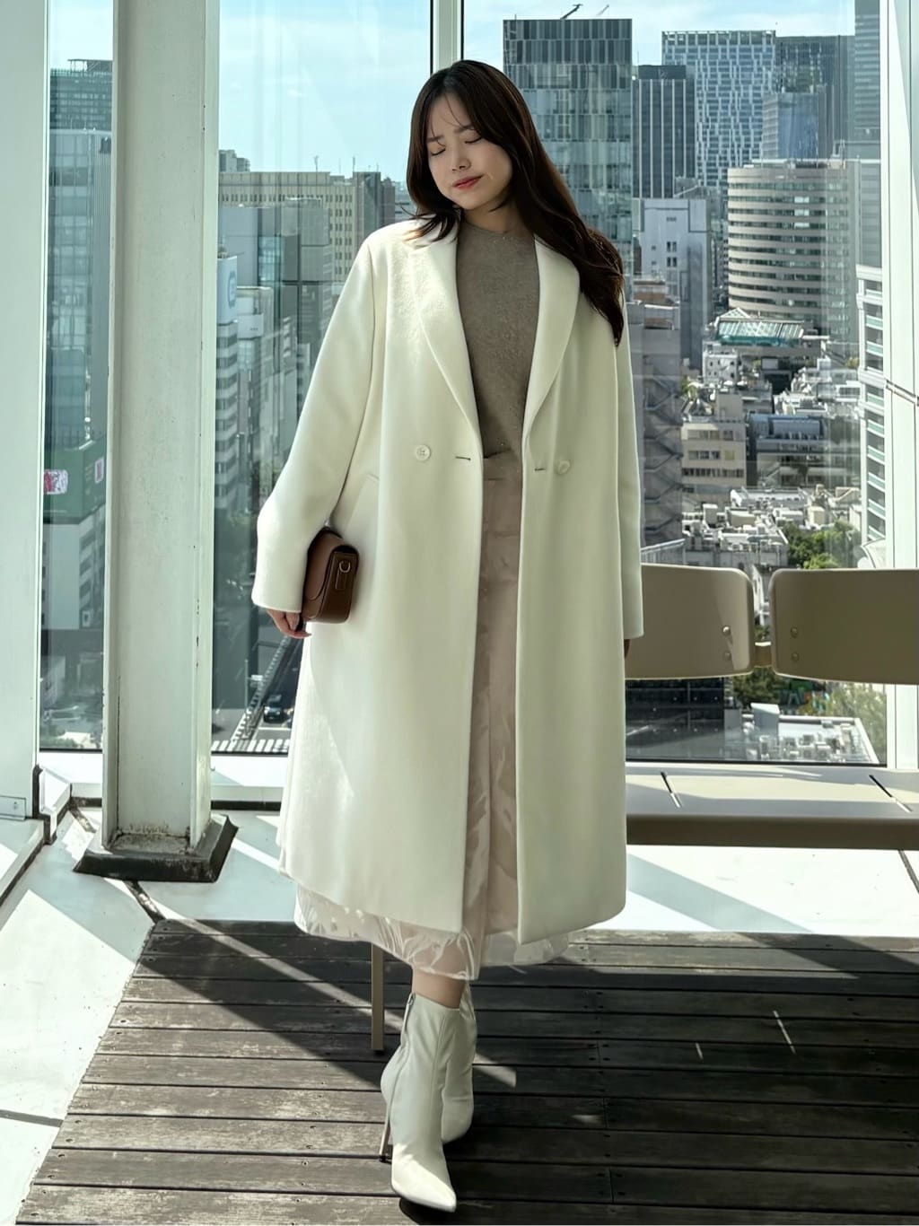MISAKIさんの「COUP DE CHANCE｜【日本製】チェスター風コート」を使ったコーディネート