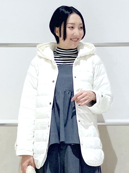 eriko さんの「Dessin｜【撥水・2WAY】ミュラーダウンコートミドル丈」を使ったコーディネート