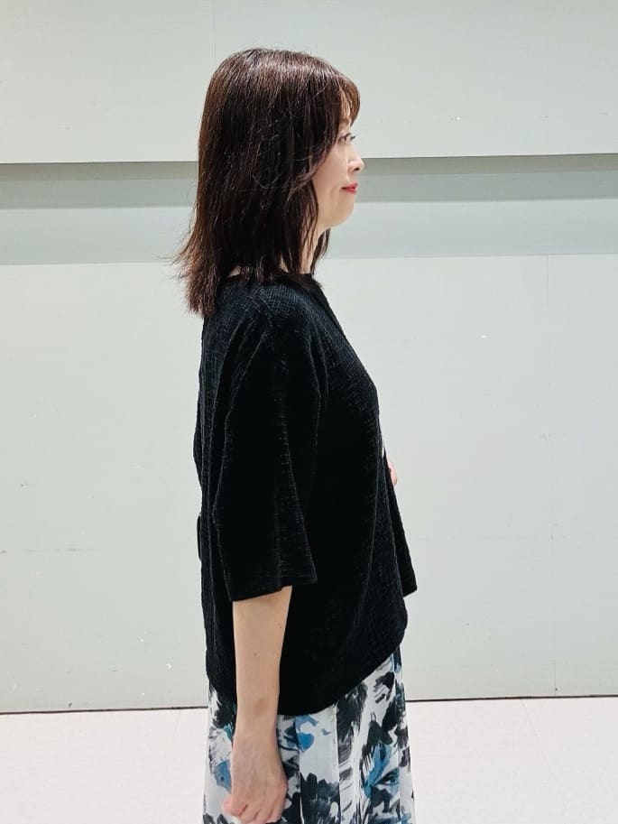 makiさんの「UNTITLED｜【五分袖/ジャージトップス】スラブカールマイヤープルオーバー」を使ったコーディネート