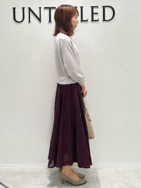 Miwaさんの「UNTITLED｜【セットアップ可/後ろウエストゴム】シアーチェックスカート」を使ったコーディネート