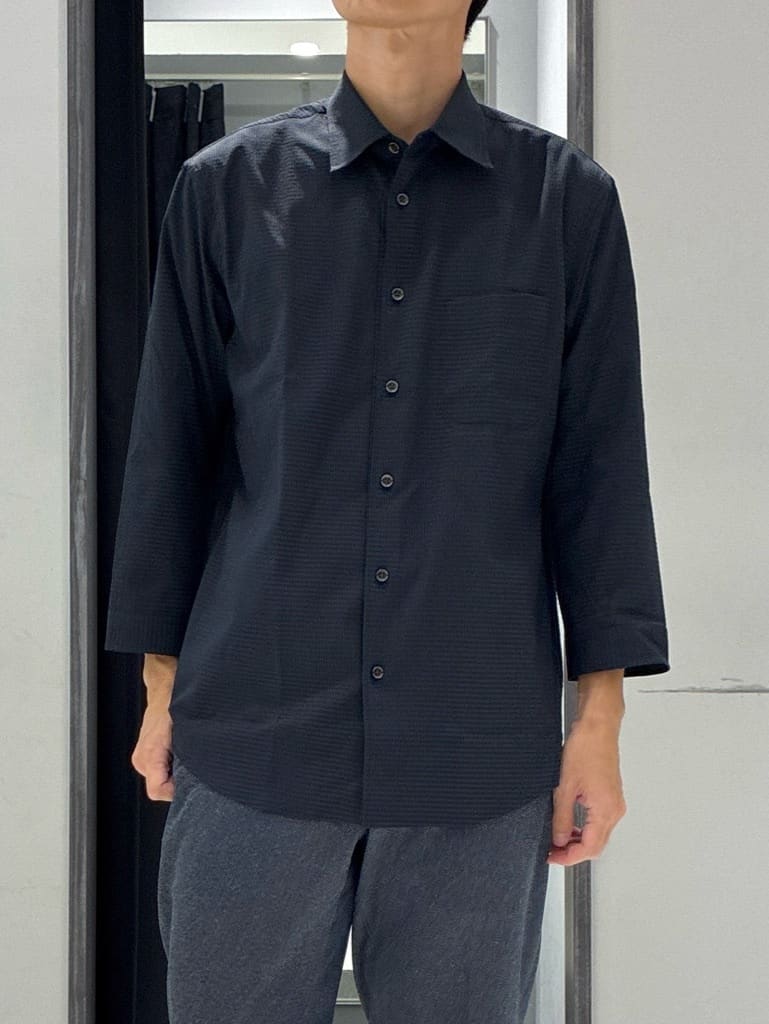 わいずみさんの「TAKEO KIKUCHI｜【COOL CITY WEAR】DotAir（R）サッカー シャツ」を使ったコーディネート