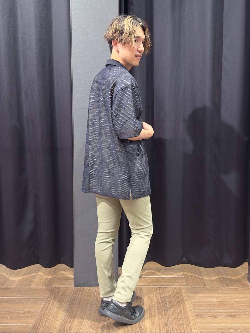 tomoyaさんの「THE SHOP TK｜ダイヤ柄プリント半袖シャツ【洗濯機OK/オーバーサイズ】」を使ったコーディネート