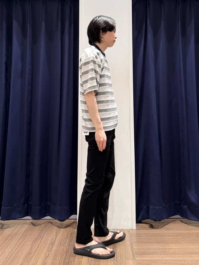 Tightさんの「THE SHOP TK｜変形ボーダー半袖Tシャツ【洗濯機OK】」を使ったコーディネート