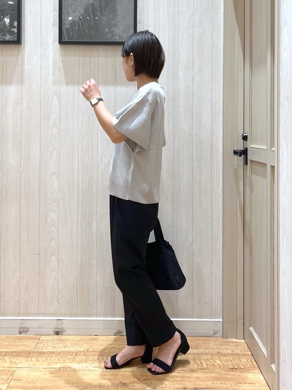 shirayuuuさんの「SHOO･LA･RUE｜【S-LL】二の腕はカバーして魅せる フレアスリーブニット」を使ったコーディネート