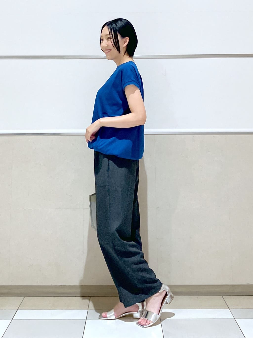 eriko さんの「Dessin｜【ウエストゴム・洗える】アウトポケットワイドパンツ（XS～L）」を使ったコーディネート