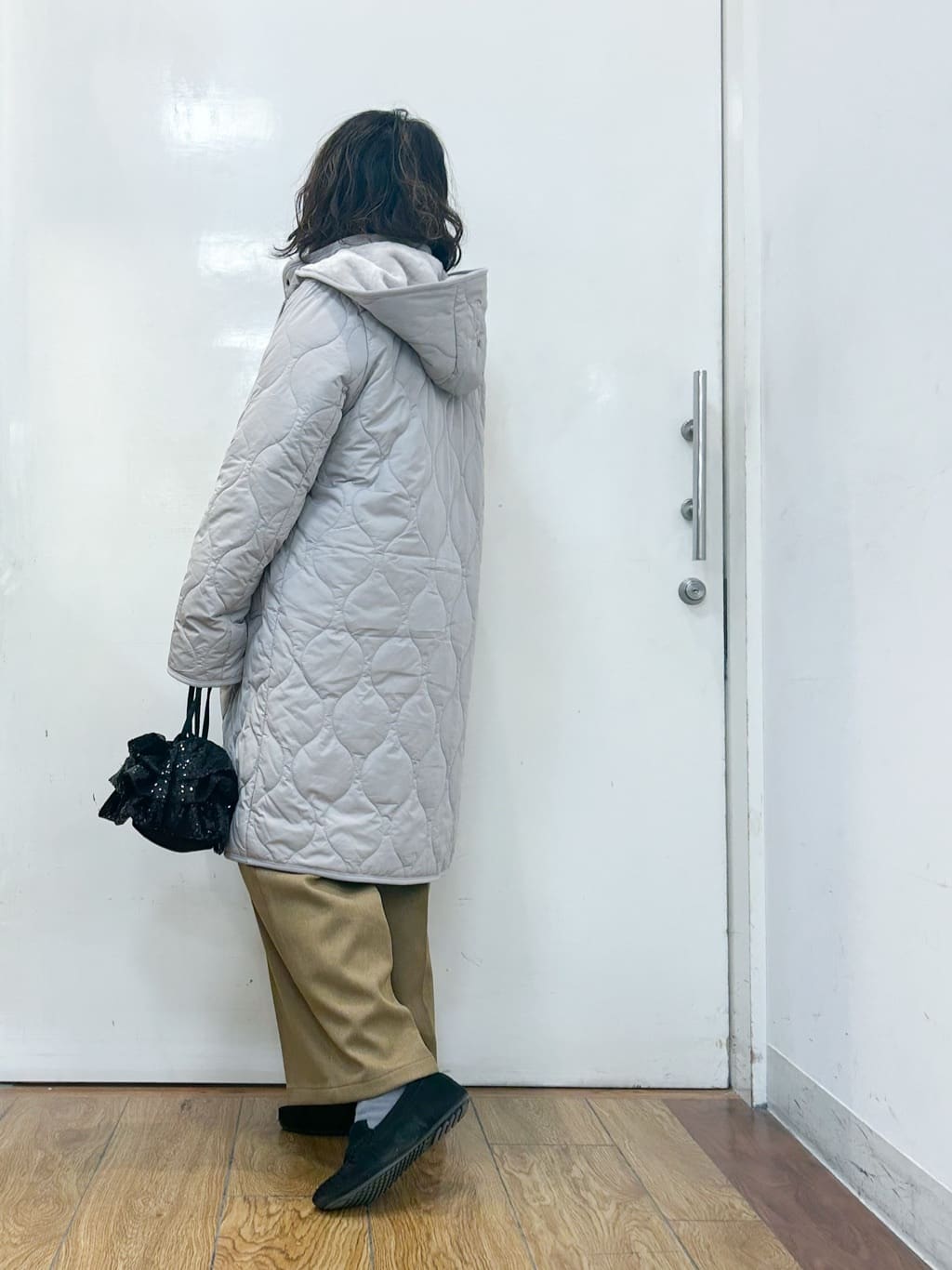 haruさんの「SHOO･LA･RUE｜【撥水/フード取り外し可】冬に嬉しいこだわり満載 ひょうたん柄キルトコート」を使ったコーディネート