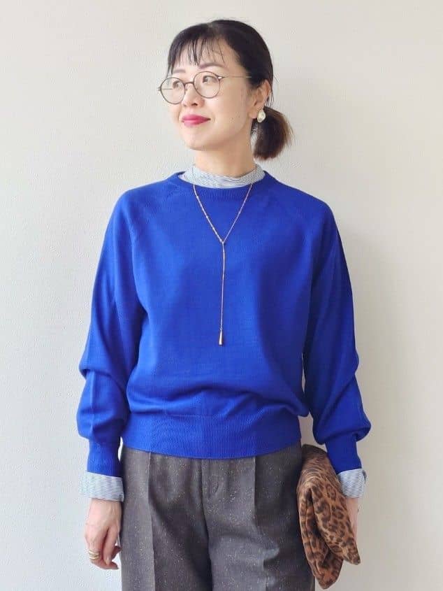 MUTSUKOさんの「UNTITLED｜【8色展開／コンパクト丈】レーヨン混 コクーンニット」を使ったコーディネート