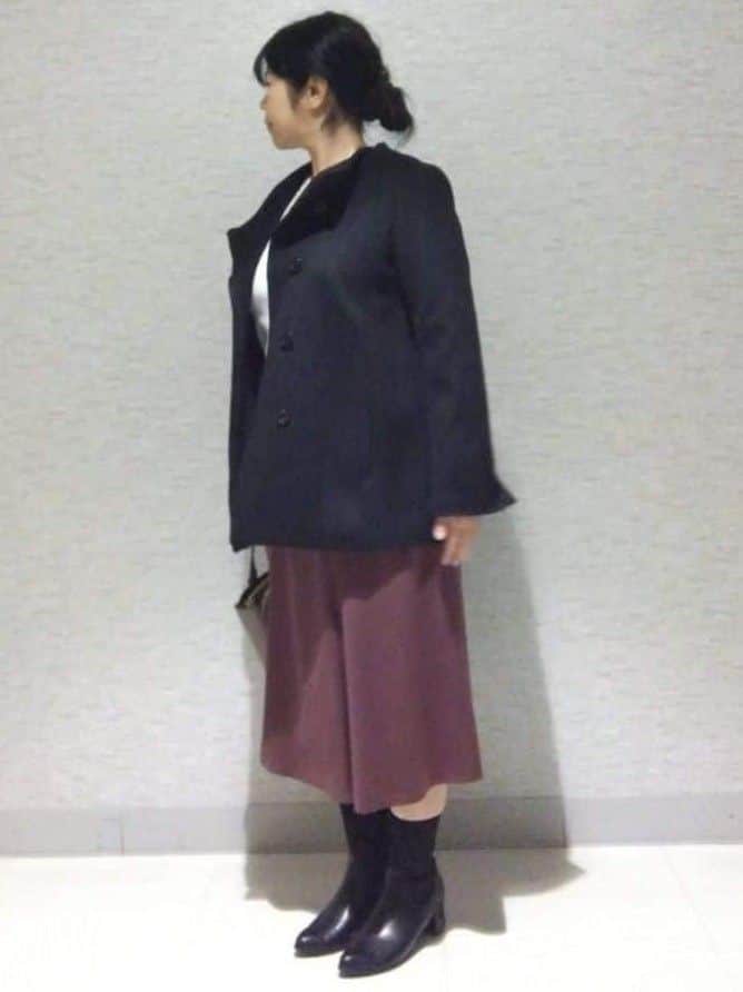 sakoさんの「Reflect｜【SS-4Lサイズ／衿が顔に当たらない◎】スタンドネックミドルコート」を使ったコーディネート