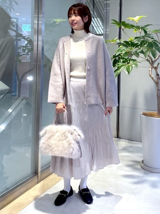 yukaさんの「UNTITLED｜【軽アウター/ミドル丈】ウールニットコーディガン」を使ったコーディネート