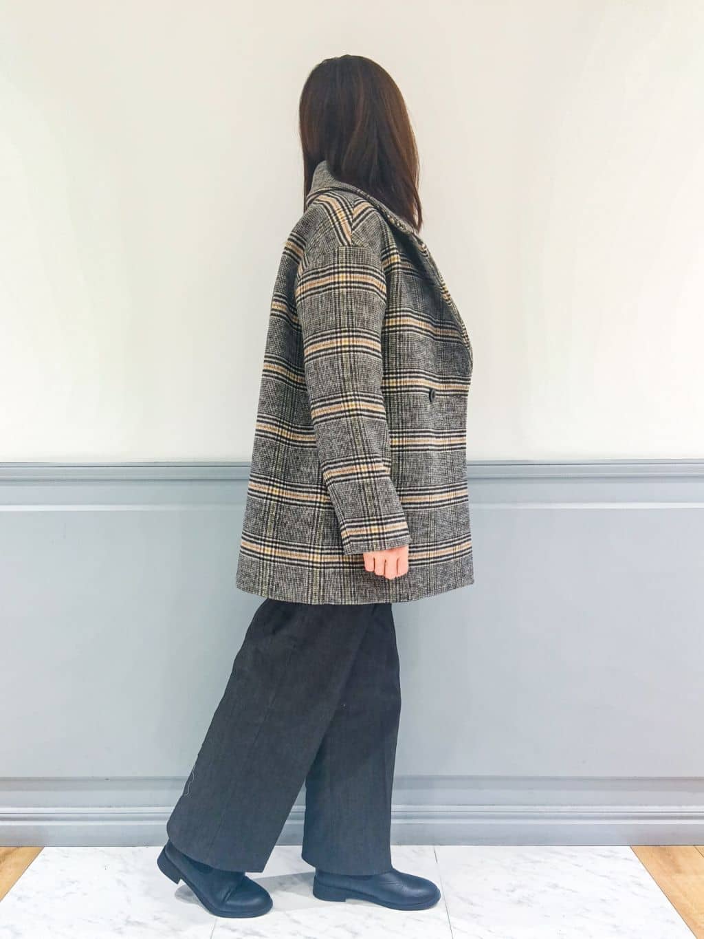 なっちゃんさんの「grove｜【人間工学/履き心地らくちん】ニットコンビブーツ」を使ったコーディネート
