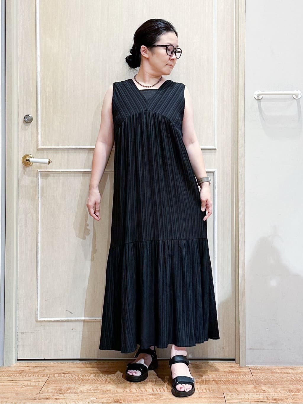 umeさんの「SHOO･LA･RUE｜【S-LL】さらりと着たい大人のための 麻調半袖ジャケット」を使ったコーディネート