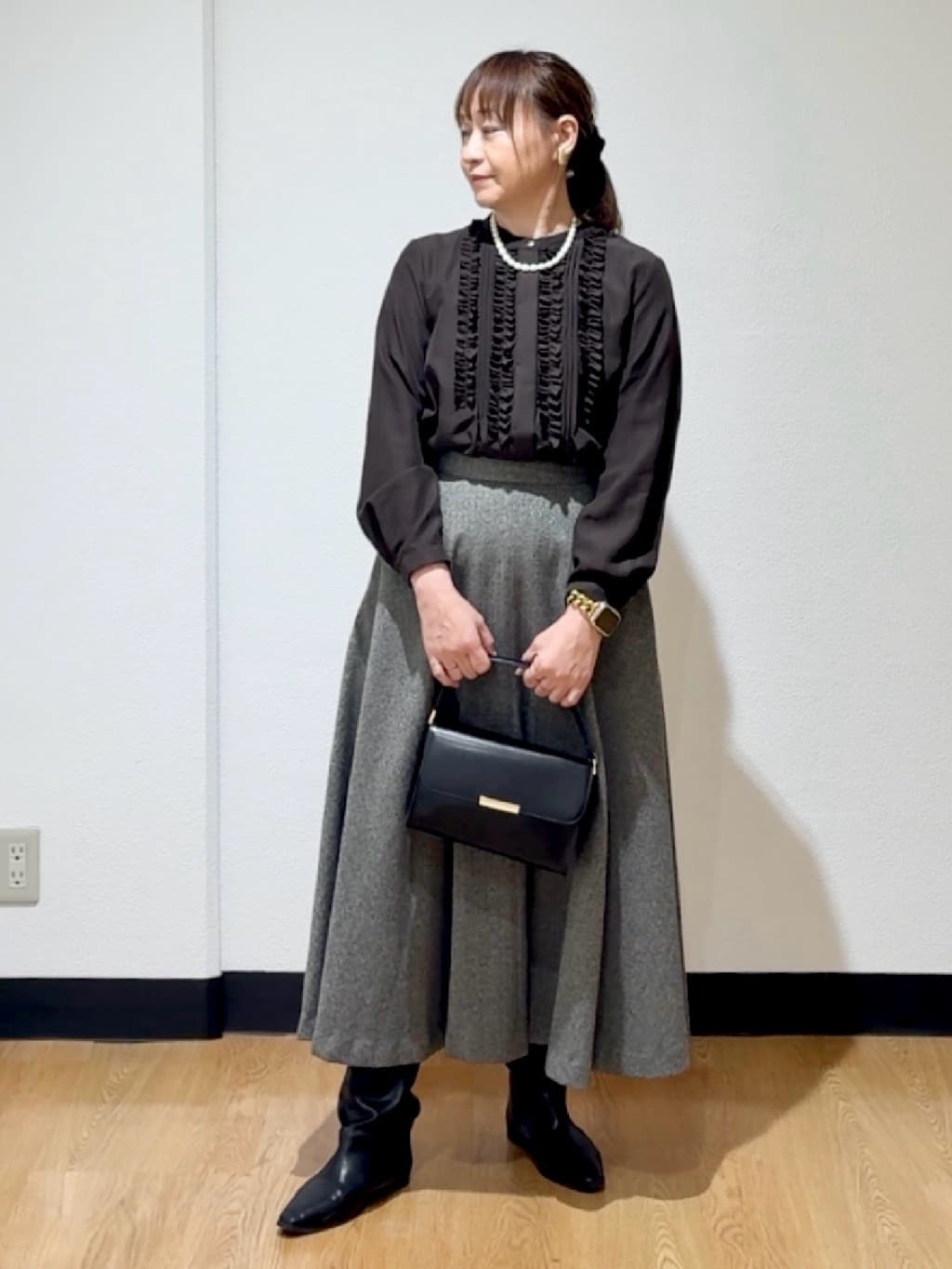 ʏᴜᴋɪᴋᴏさんの「UNTITLED｜【8色展開/体型カバー】魅せるタイムレスニット」を使ったコーディネート