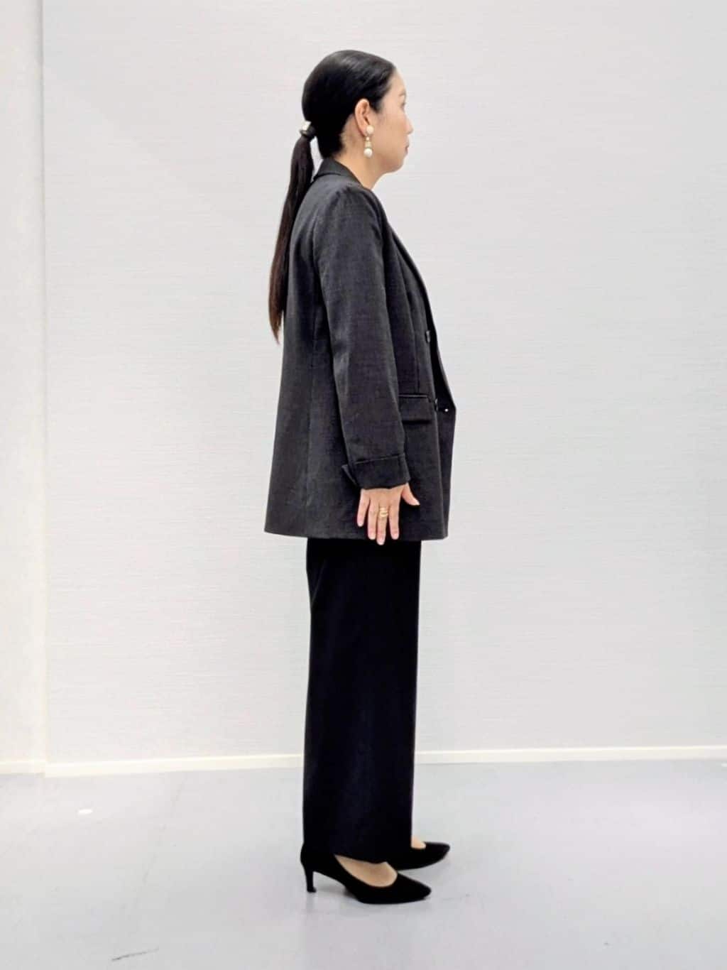 makkyさんの「UNTITLED｜【洗える／セットアップ可能】凹凸ストレッチ素材ダブルジャケット」を使ったコーディネート