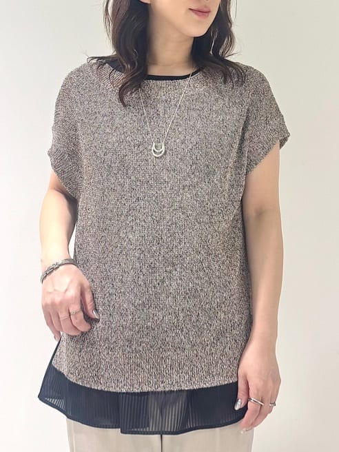 そんさんの「INDIVI｜【洗える／レイヤードにも活躍】ペプラムインナートップス」を使ったコーディネート