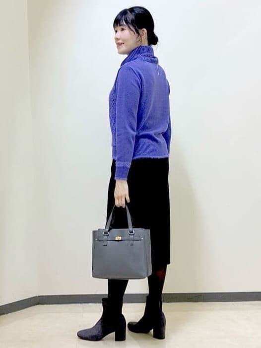  beni_gingerさんの「Reflect｜【ほんのりラメ感◎】ふわふわフェザーヤーンハイネックニット」を使ったコーディネート