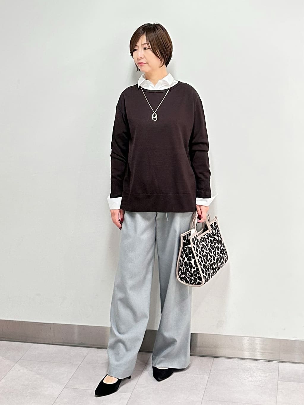 みなこさんの「UNTITLED｜【8色展開/体型カバー】魅せるタイムレスニット」を使ったコーディネート