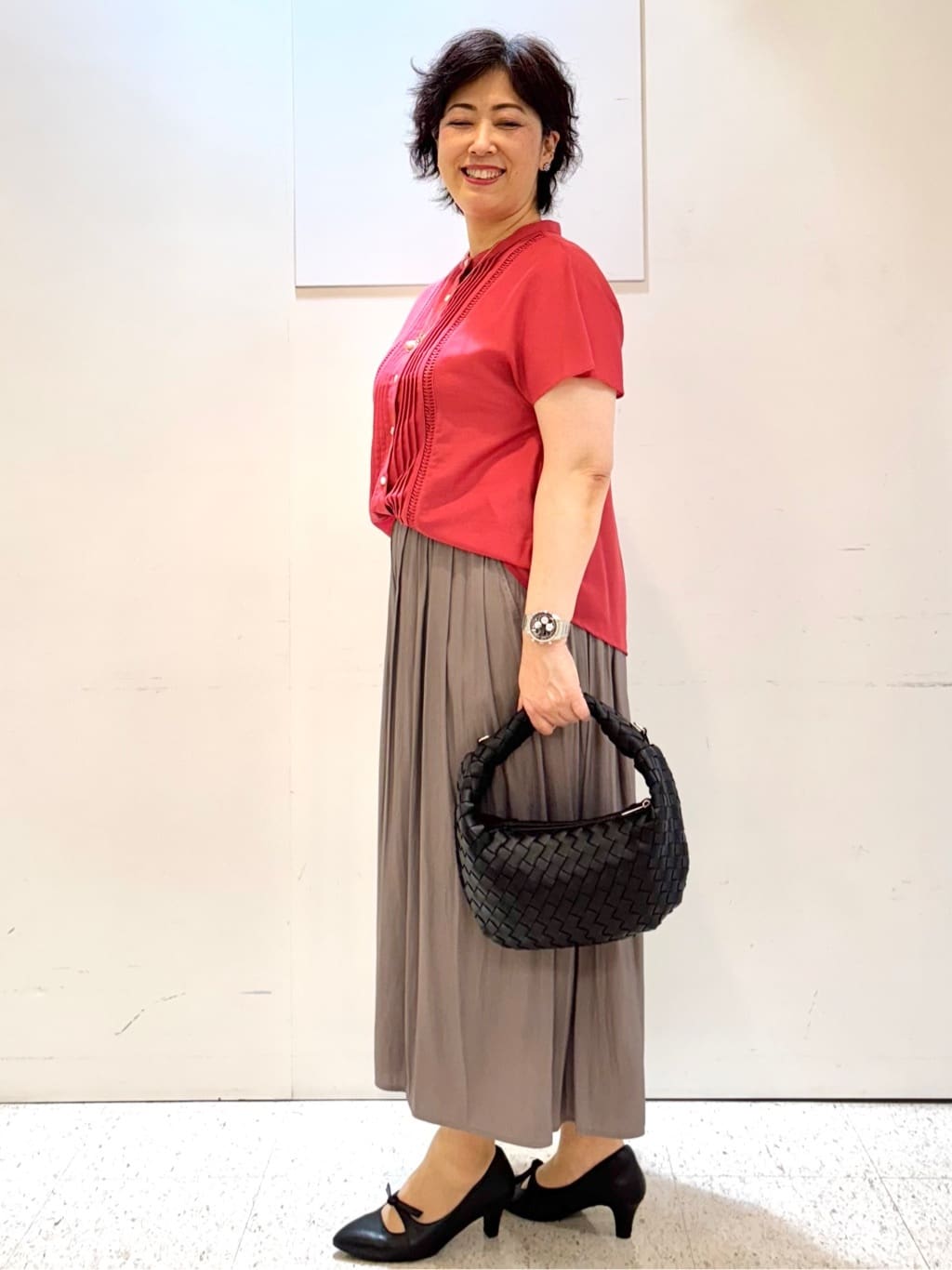 ヤスコさんの「Reflect｜【ウエストゴム仕様／長く着られる◎】スカーチョパンツ」を使ったコーディネート