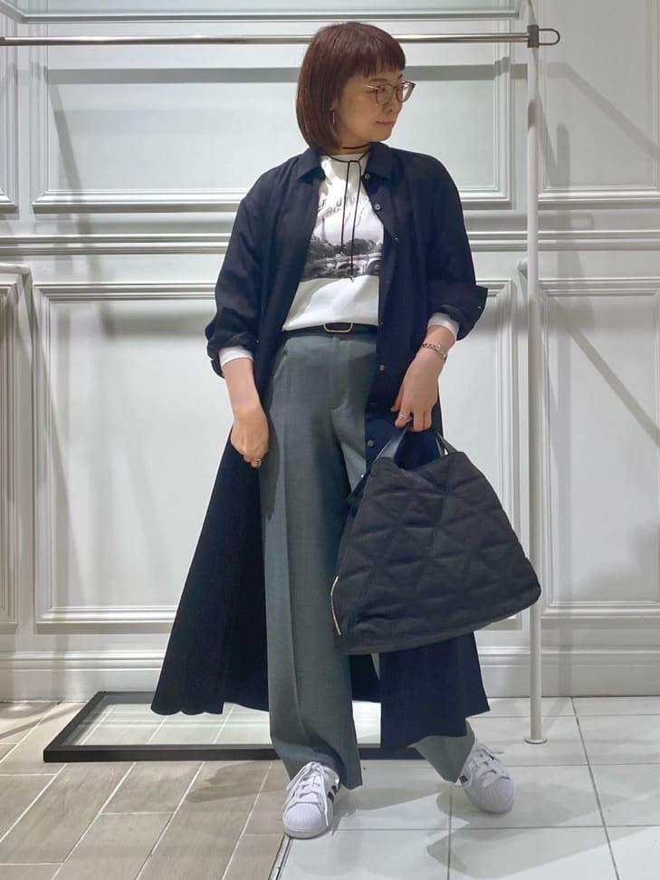 AKKOさんの「UNTITLED｜【セットアップ可/洗える】ウールライク ワイドパンツ」を使ったコーディネート