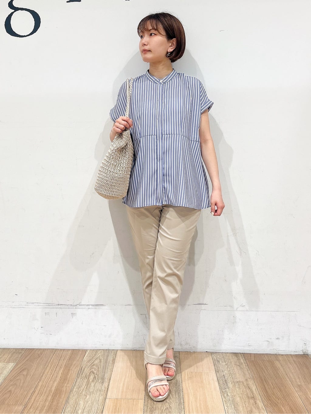 山さんさんの「grove｜【冷感】サマーハイパーストレッチテーパードパンツ」を使ったコーディネート