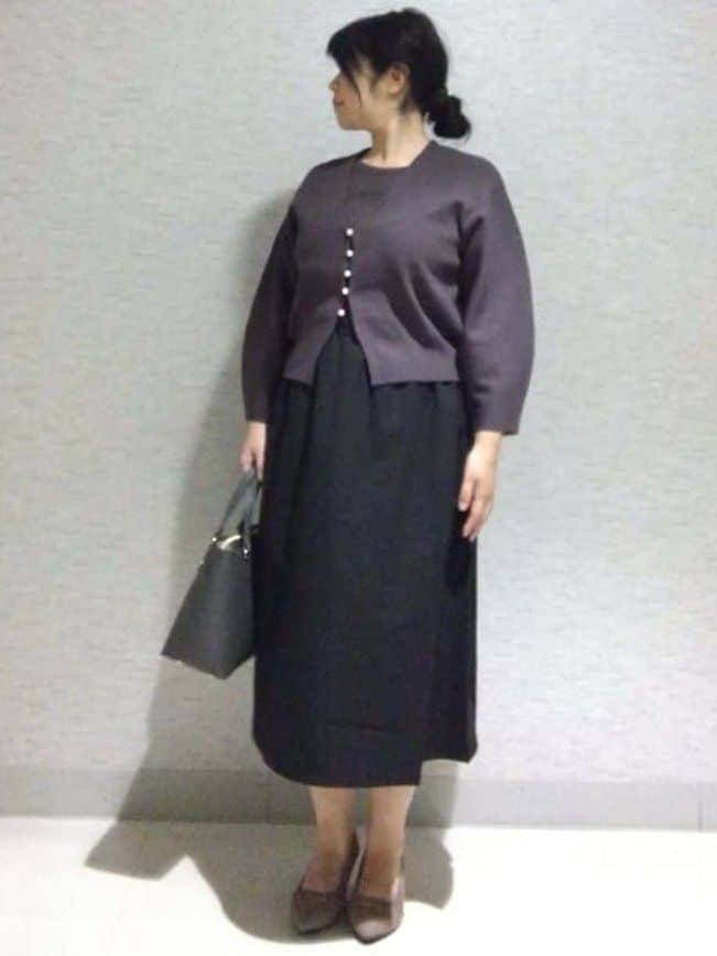 sakoさんの「Reflect｜【軽い羽織に◎／セットアップ可】パール調ボタン付きカーディガン」を使ったコーディネート
