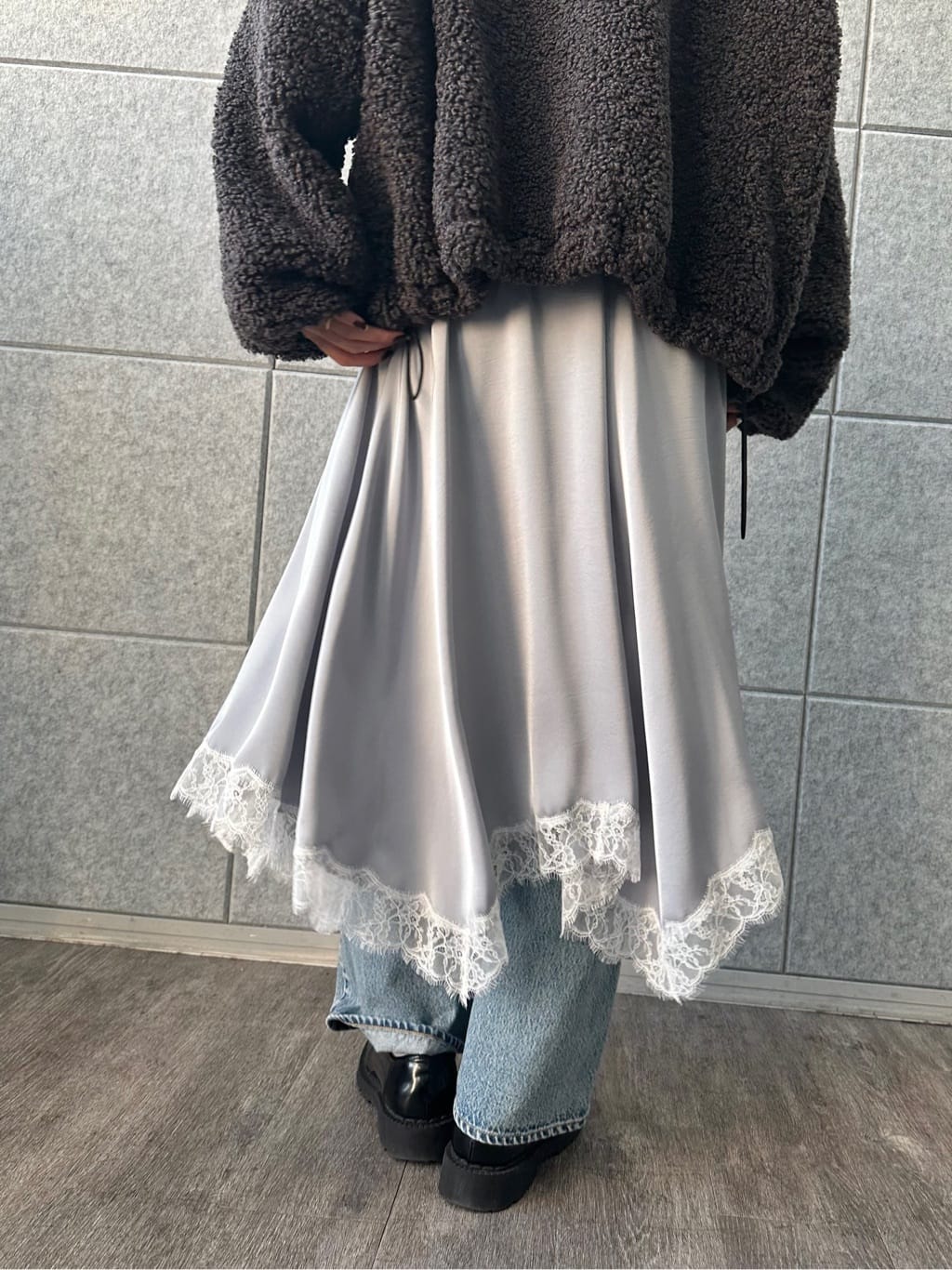 harunaさんの「CODE A｜boa hoodie blouson」を使ったコーディネート