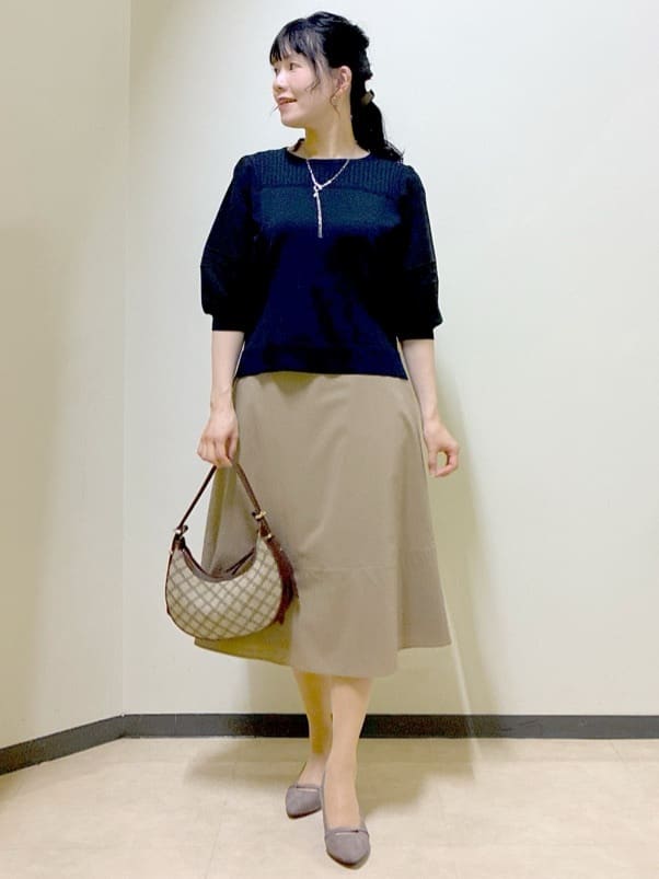  beni_gingerさんの「Reflect｜【WEB先行カラーあり／手洗い可】ジョーゼットスリーブ&times;ニット」を使ったコーディネート