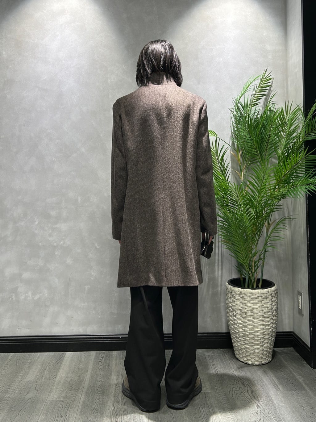 ruiさんの「TAKEO KIKUCHI｜カシミヤブレンド ビーバー調ピンヘッドスタンドカラーコート」を使ったコーディネート