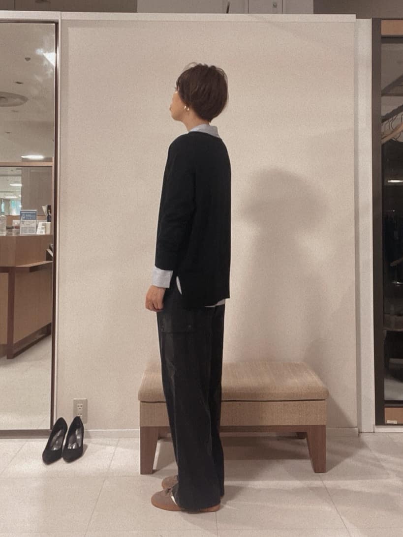 IWAMOさんの「UNTITLED｜【8色展開／コンパクト丈】レーヨン混 コクーンニット」を使ったコーディネート