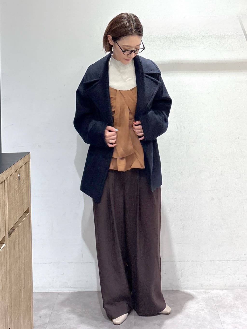 たけねぇさんの「OPAQUE.CLIP｜カシミヤブレンドウールミドルピーコート」を使ったコーディネート