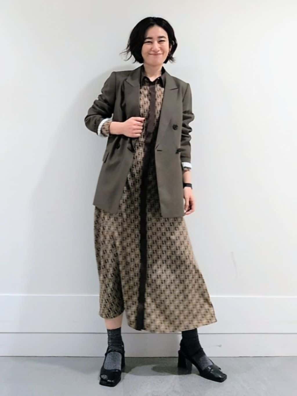 ミズタさんの「UNTITLED｜【セットアップ可】ウールライク ダブルブレストジャケット」を使ったコーディネート