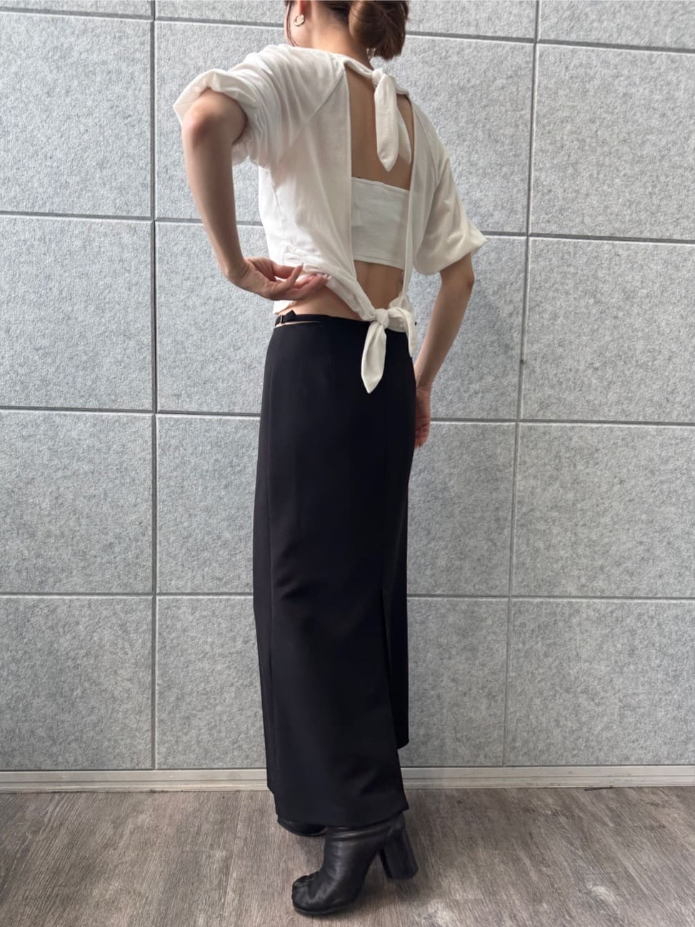 designer yukaさんの「CODE A｜velvet ribbon pullover」を使ったコーディネート