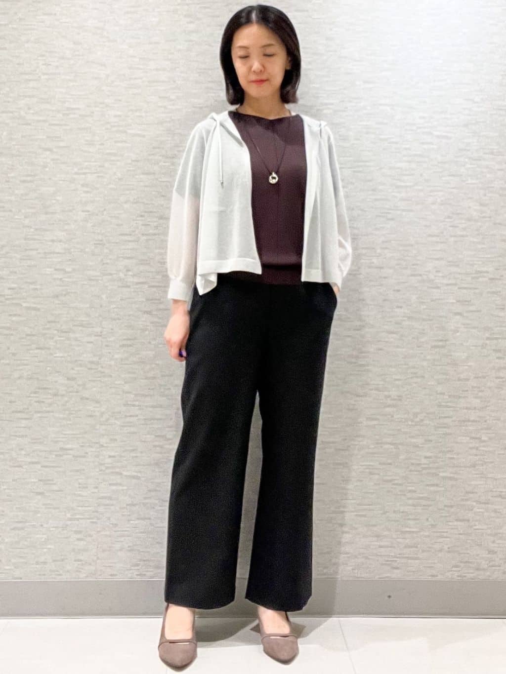 marikoさんの「Reflect｜【選べる7色◎／手洗い可／二の腕カバー】半袖ニット」を使ったコーディネート