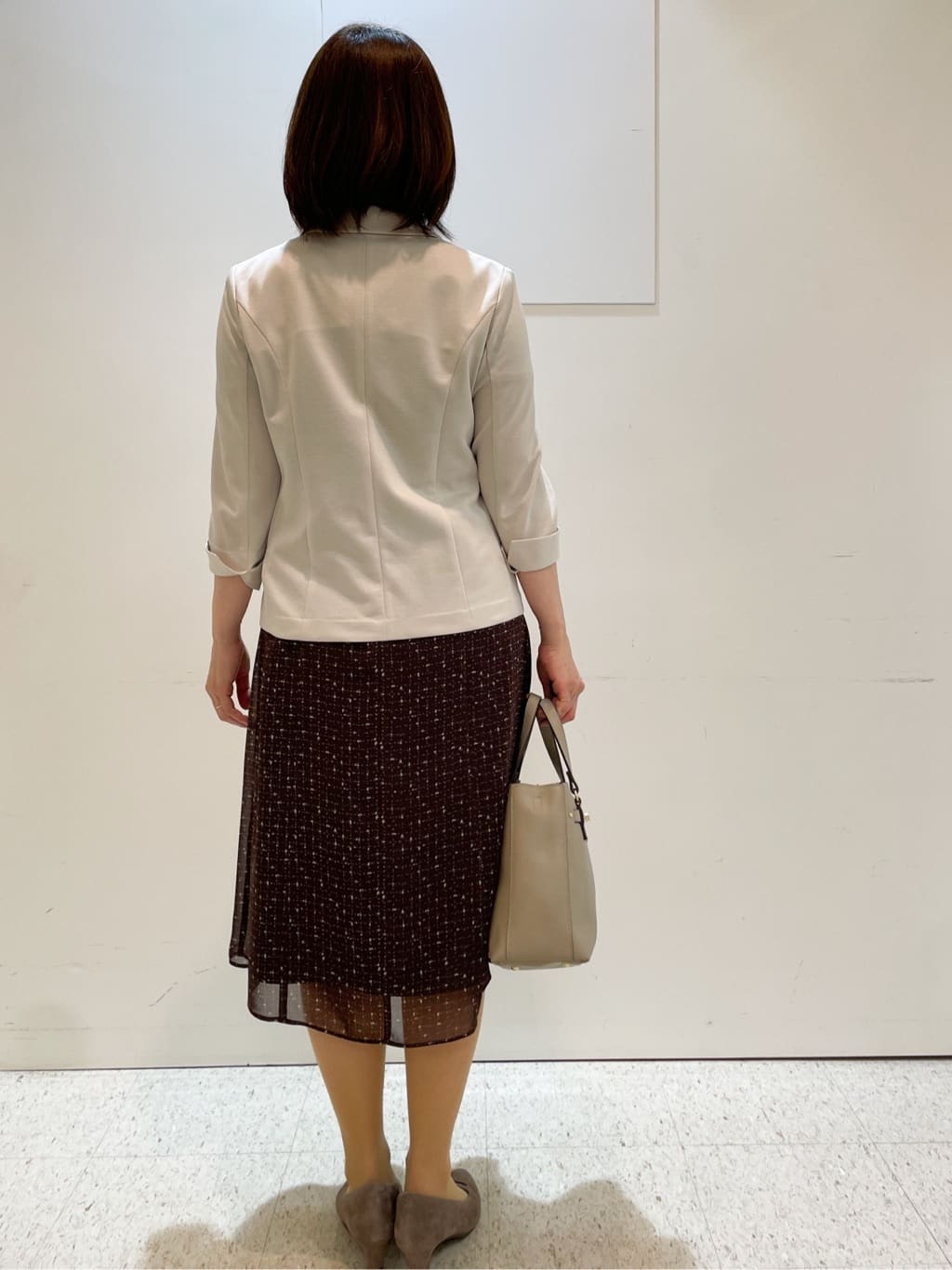 めいさんの「Reflect｜【WEB先行カラーあり／マシンウォッシュ可／ナローベルト付き】オフボディツイードチェックワンピース」を使ったコーディネート