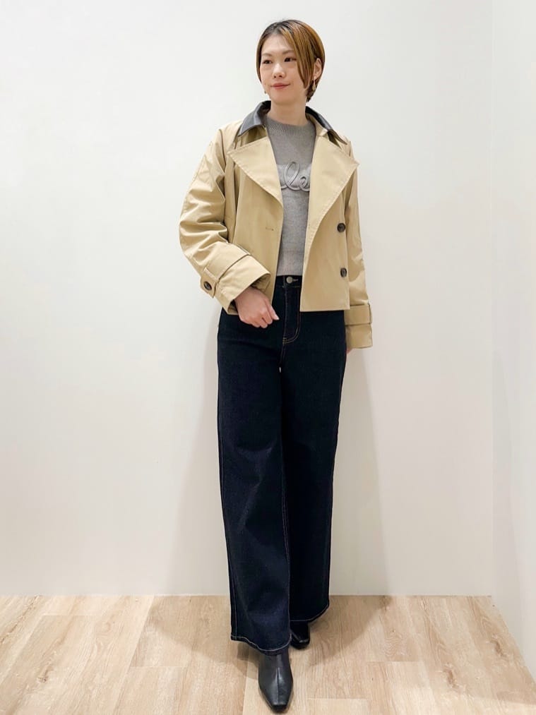 yurieさんの「OPAQUE.CLIP｜チェーン刺繍ロゴニット【洗濯機OK】」を使ったコーディネート