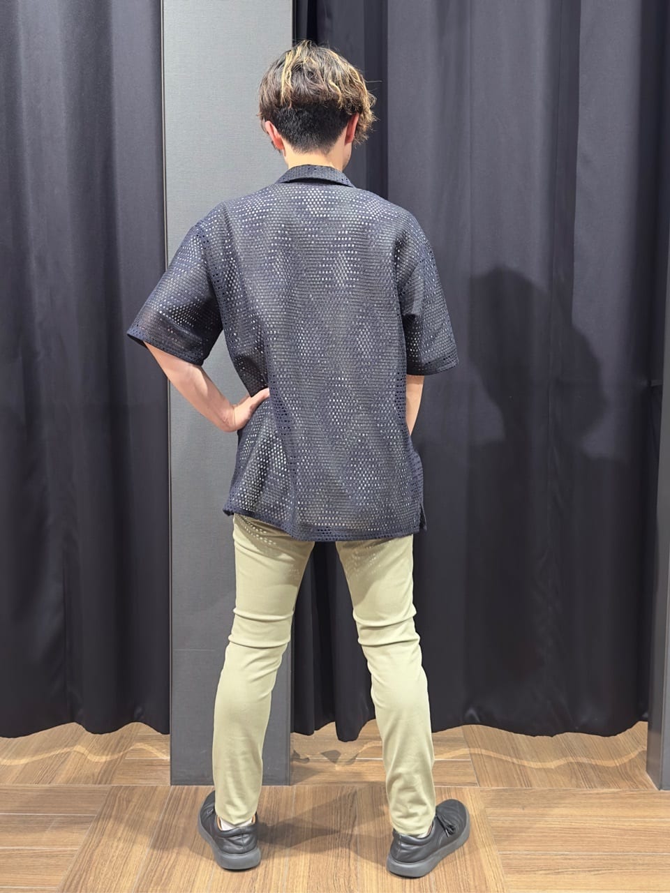 tomoyaさんの「THE SHOP TK｜ダイヤ柄プリント半袖シャツ【洗濯機OK/オーバーサイズ】」を使ったコーディネート