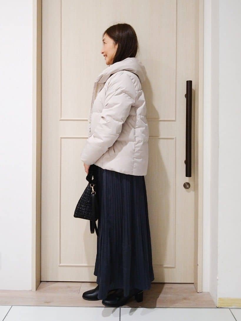 mi-saさんの「SHOO･LA･RUE｜【撥水/洗える】ショートフーディーダウン」を使ったコーディネート